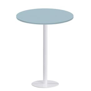 Mesa Pisa Beta Bistrô Fratini 107,50cm (a) Disco Redondo Branco Tampo Mdp Redondo Cinza 80cm (l)