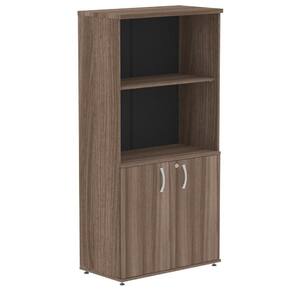Armário Misto P25 Pandin 80 Cm (largura) Em Mdp Cor Walnut Com 2 Portas E 3 Prateleiras
