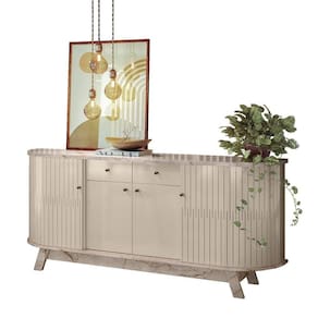 Buffet Aparador Para Sala Mônaco - 7 Decor Calacata E Off White