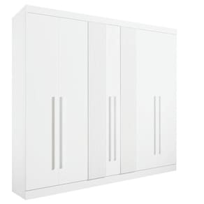 Guarda Roupa Casal 6 Portas 6 Gavetas - Da Vinci Plus Ripado-branco - Móveis D`doro