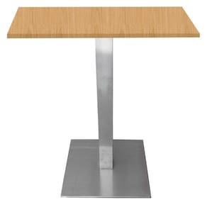 Mesa Alpha Inox 73,50 Cm (alt) Base Quadrada Tampo Mdp Quadrado 60 Cm (larg) X 2,50 Cm (alt) Samba