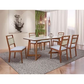 Sala De Jantar Madeira Maciça Com 6 Cadeiras 1,80x0,90 Metros - Luna - Art Salas