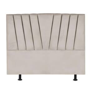 Cabeceira Estofada Cama Casal Queen Size 160 Cm Louise Linho Bege