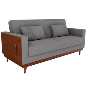 Sofa Cama 2 Lugares 203 Cm Esther Boucle Corino Whisk Milani Store Cinza