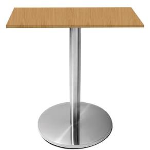 Mesa Beta Inox 75 Cm (altura) Disco Redondo Tampo Mdp Quadrado 70 Cm (larg) X 2,50 Cm (alt) Samba