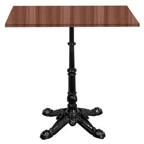 Base De Mesa Apus Em Ferro Preto 75 Cm (alt) Tampo Mdp Quadrado Walnut 70 Cm (larg) X 2,5 Cm (alt)