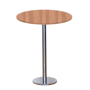 Mesa Pisa Beta Bistrô Fratini 107,50cm (a) Disco Redondo Inox Tampo Mdp Redondo Noce Nat 60cm (l)