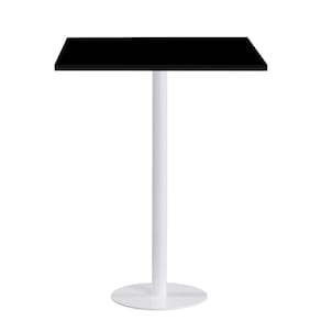 Mesa Pisa Beta Bistrô Fratini 107,50cm (a) Disco Redondo Branco Tampo Mdp Quadrado Branco 70cm( L)