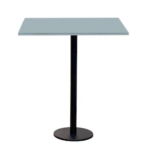 Mesa Pisa Beta Bistrô Fratini 107,50cm (a) Disco Redondo Preto Tampo Mdp Quadrado Cinza 80cm (l)