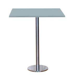 Mesa Pisa Beta Bistrô Fratini 107,50cm (a) Disco Redondo Inox Tampo Mdp Quadrado Cinza 80cm (l)