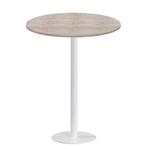 Mesa Pisa Beta Bistrô Fratini 107,50cm (a) Disco Redondo Branco Tampo Mdp Redondo Castanheira 60cm