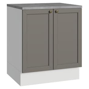Balcão De Cozinha 70 Cm 2 Portas Branco/cinza Vik Madesa Branco/cinza