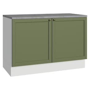 Balcão De Cozinha 120 Cm 2 Portas Branco/verde Vik Madesa Branco/verde