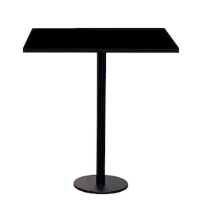 Mesa Pisa Beta Bistrô Fratini 107,50cm (a) Disco Redondo Preto Tampo Mdp Quadrado Preto 80cm( L)
