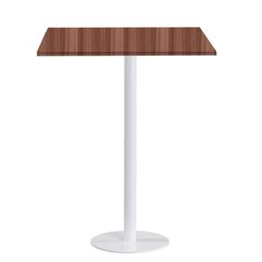 Mesa Pisa Beta Bistrô Fratini 107,50cm (a) Disco Redondo Branco Tampo Mdp Quadrado Walnut 80cm (l)
