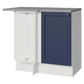 Balcão De Canto 1 Porta Branco/azul Vik Madesa Branco/azul