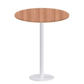 Mesa Pisa Beta Bistrô Fratini 107,50cm (a) Disco Redondo Branco Tampo Mdp Redondo Noce Nat 80cm (l)