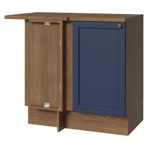 Balcão De Canto 1 Porta Rustic/azul Vik Madesa Rustic/azul