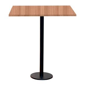 Mesa Pisa Beta Bistrô Fratini 107,50cm (a) Disco Redondo Preto Tampo Mdp Quadrado Noce Nat 80cm (l)