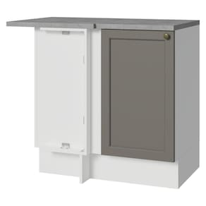 Balcão De Canto 1 Porta Branco/cinza Vik Madesa Branco/cinza