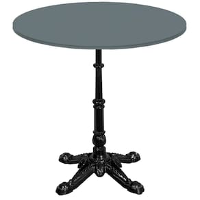 Base De Mesa Apus Em Ferro Preto 75 Cm (alt) Tampo Mdp Redondo Grafito 70 Cm (larg) X 2,5 Cm (alt)