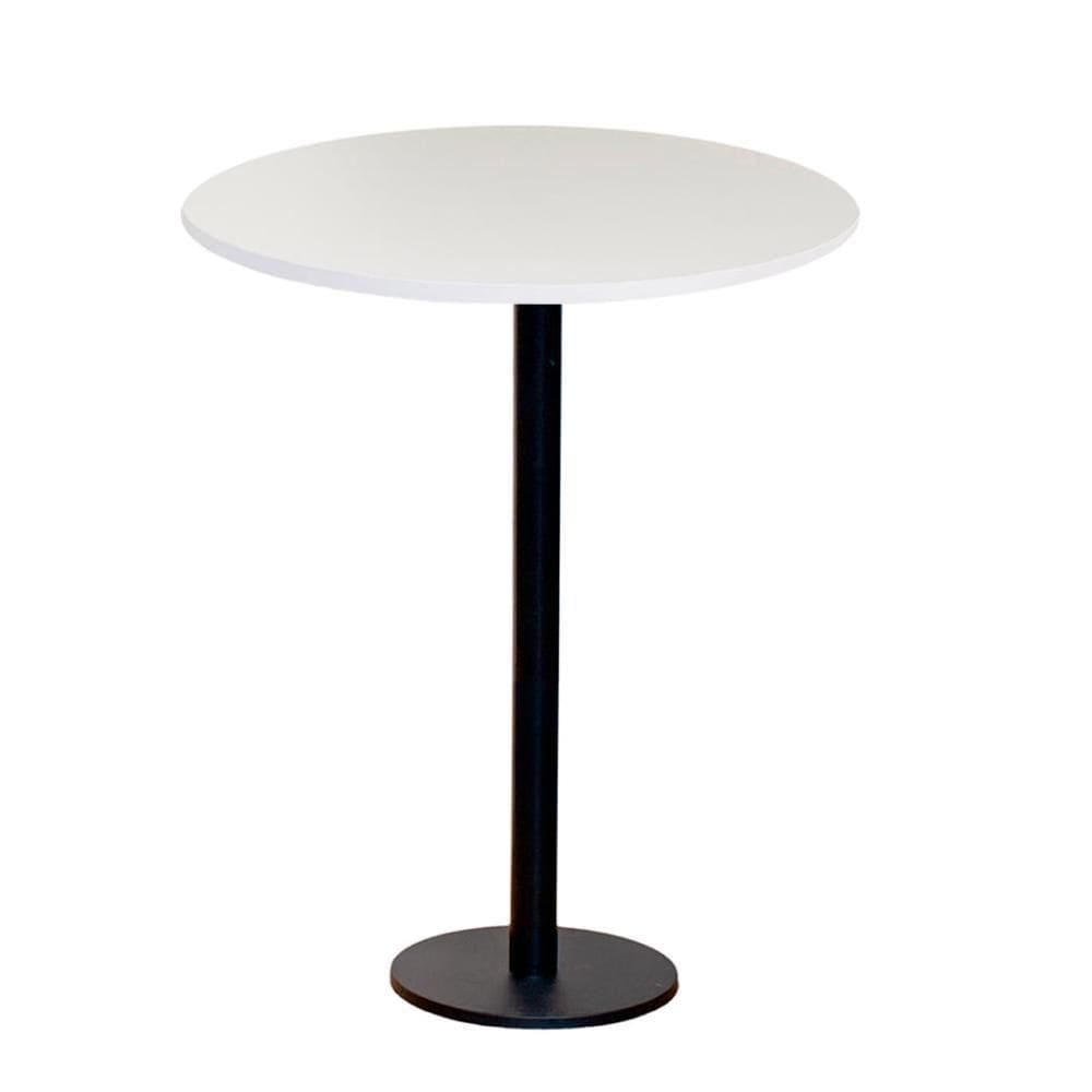 Mesa Pisa Beta Bistrô Fratini 107,50cm (a) Disco Redondo Preto Tampo Mdp Redondo Branco 70cm (l)