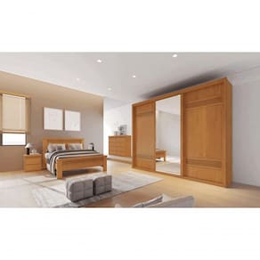 Guarda Roupa Casal Com Espelho 3 Portas 6 Gavetas - Palissy - Móveis Bettio
