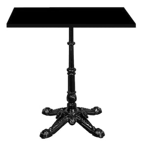 Base De Mesa Apus Em Ferro Preto 75 Cm (alt) Tampo Mdp Quadrado Preto 80 Cm (larg) X 2,5cm (alt)
