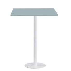 Mesa Pisa Beta Bistrô Fratini 107,50cm (a) Disco Redondo Branco Tampo Mdp Quadrado Cinza 60cm (l)