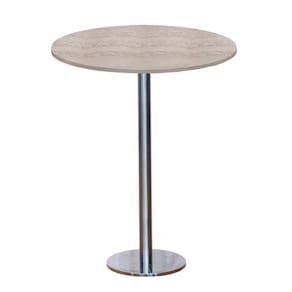Mesa Pisa Beta Bistrô Fratini 107,50cm (a) Disco Redondo Inox Tampo Mdp Redondo Castanheira 80cm (l)