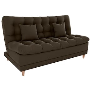 Sofa Cama 2 Lugares 185 Cm Duda Veludo Maserati Milani Store Marrom
