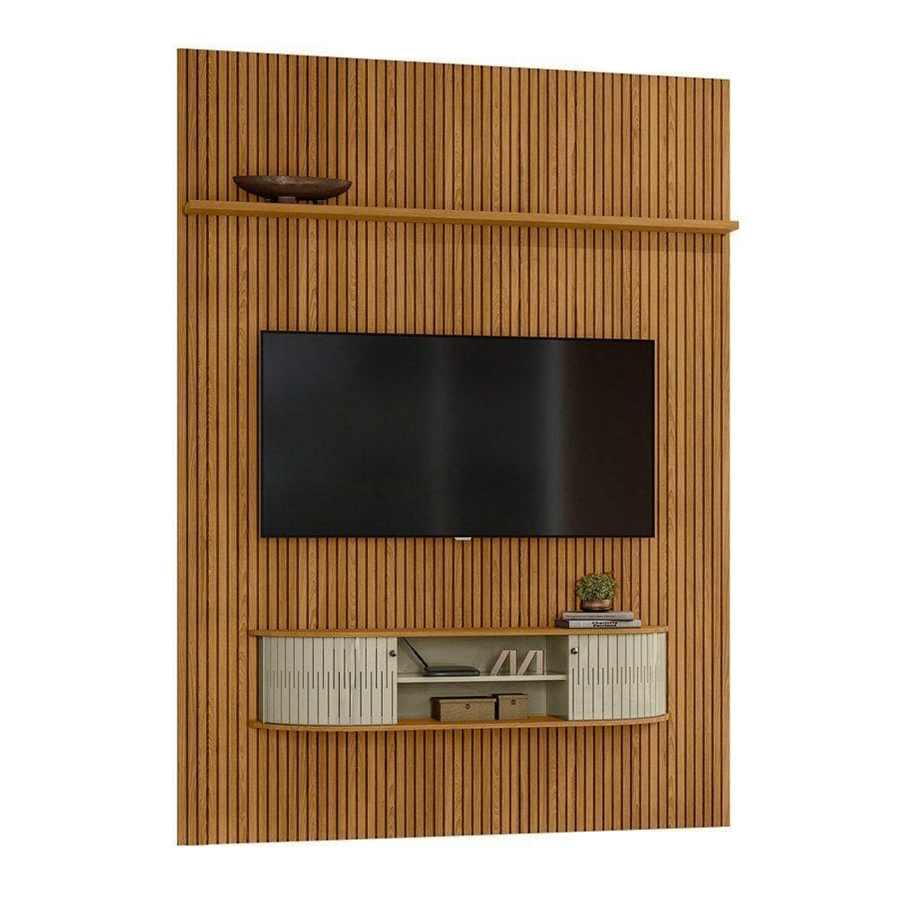 Combo Home Suspenso + Painel Para 60 Polegadas New Monte Carlo - 7 Decor Cumaru E Opala
