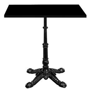 Base De Mesa Apus Em Ferro Preto 75 Cm (alt) Tampo Mdp Quadrado Preto 70 Cm (larg) X 2,5cm (alt)