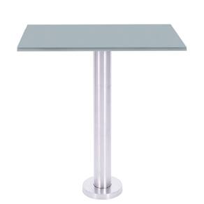 Mesa Beta Fixa Inox 71,50 Cm (alt) Disco Redondo Tampo Mdp Quadrado 60 Cm (larg) X 2,50 Cm (alt) Cinza