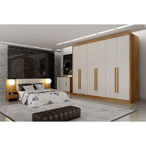 Guarda Roupa Casal 6 Portas 8 Gavetas - Himalaia-cumaru-fendi- Móveis Horizonte