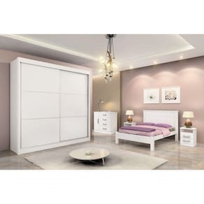 Guarda Roupa Casal 2 Portas 6 Gavetas - Cancun-branco - Móveis D`doro
