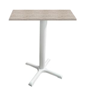 Mesa ô Ferro Branco 74 Cm (alt) Base X Tampo Mdp Quadrado Castanheira 60cm (larg) X 2,50cm (alt)