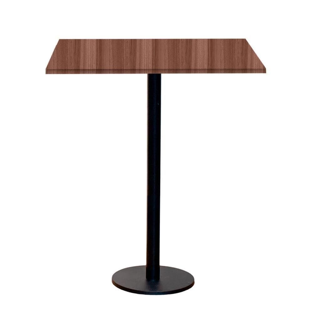 Mesa Pisa Beta Bistrô Fratini 107,50cm (a) Disco Redondo Preto Tampo Mdp Quadrado Walnut 60cm (l)