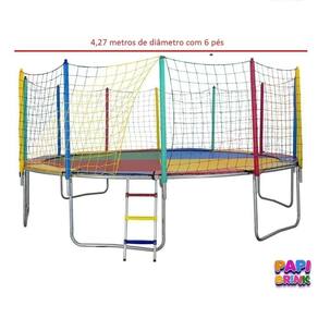 Cama elástica Infantil 4,27 6 Pés Colorida 84 Molas Papibrink
