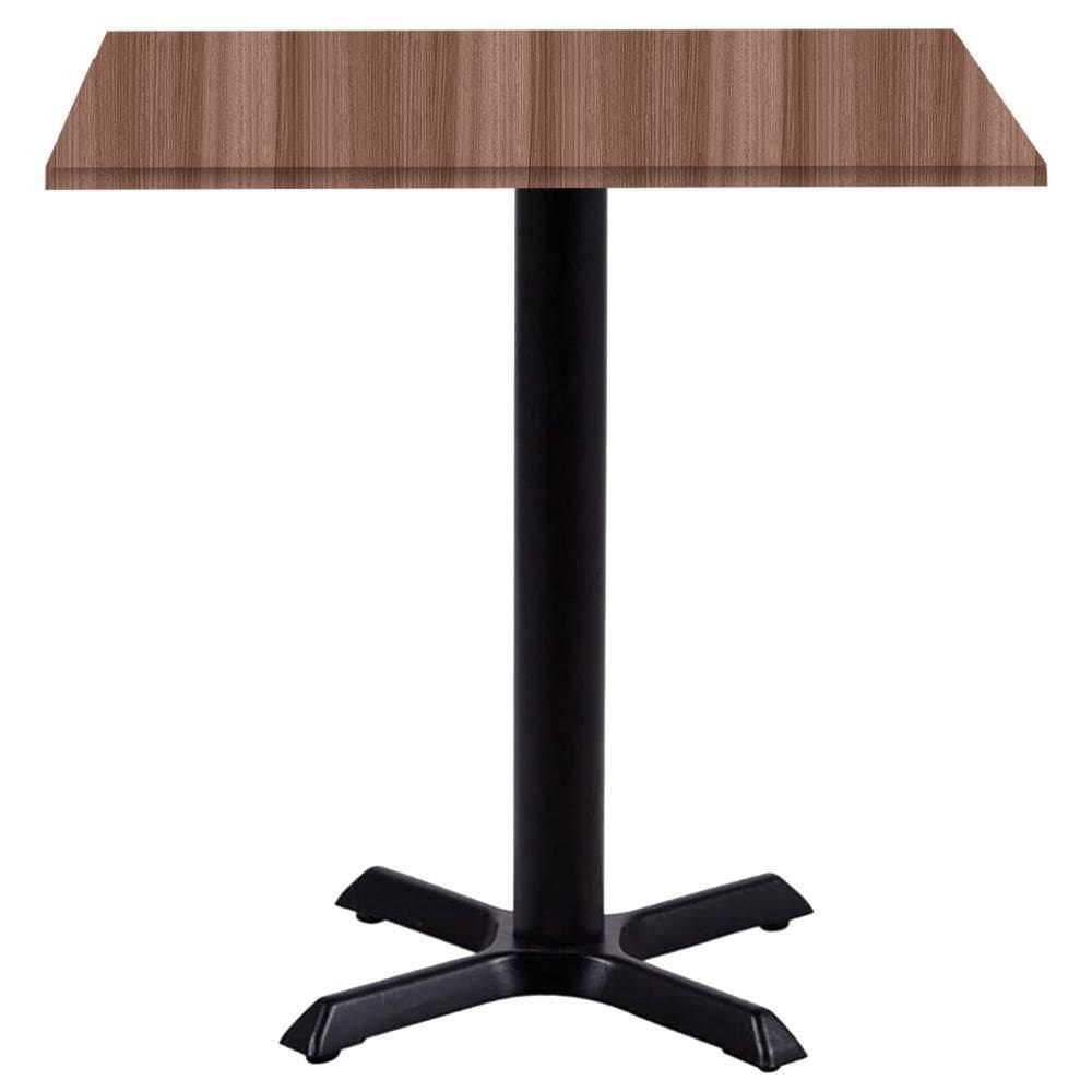 Mesa ô Ferro Preto 74 Cm (alt) Base Em X Tampo Mdp Quadrado 60 Cm (larg) X 2,50 Cm (alt) Walnut