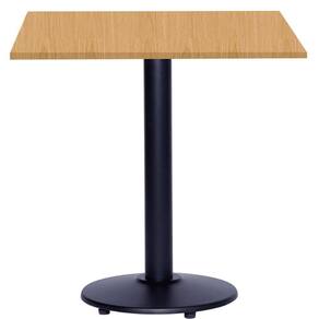 Mesa Zeta Ferro Preto 75 Cm (alt) Disco Redondo Tampo Mdp Quadrado 80 Cm (larg) X 2,50 Cm Alt Samba