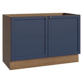 Balcão Gabinete De Pia 120 Cm (sem Tampo) Rustic/azul Vik Madesa Rustic/azul