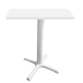 Mesa ô Ferro Branco 74 Cm (alt) Base Em X Tampo Mdp Quadrado Branco 60 Cm (larg) X 2,50 Cm (alt)