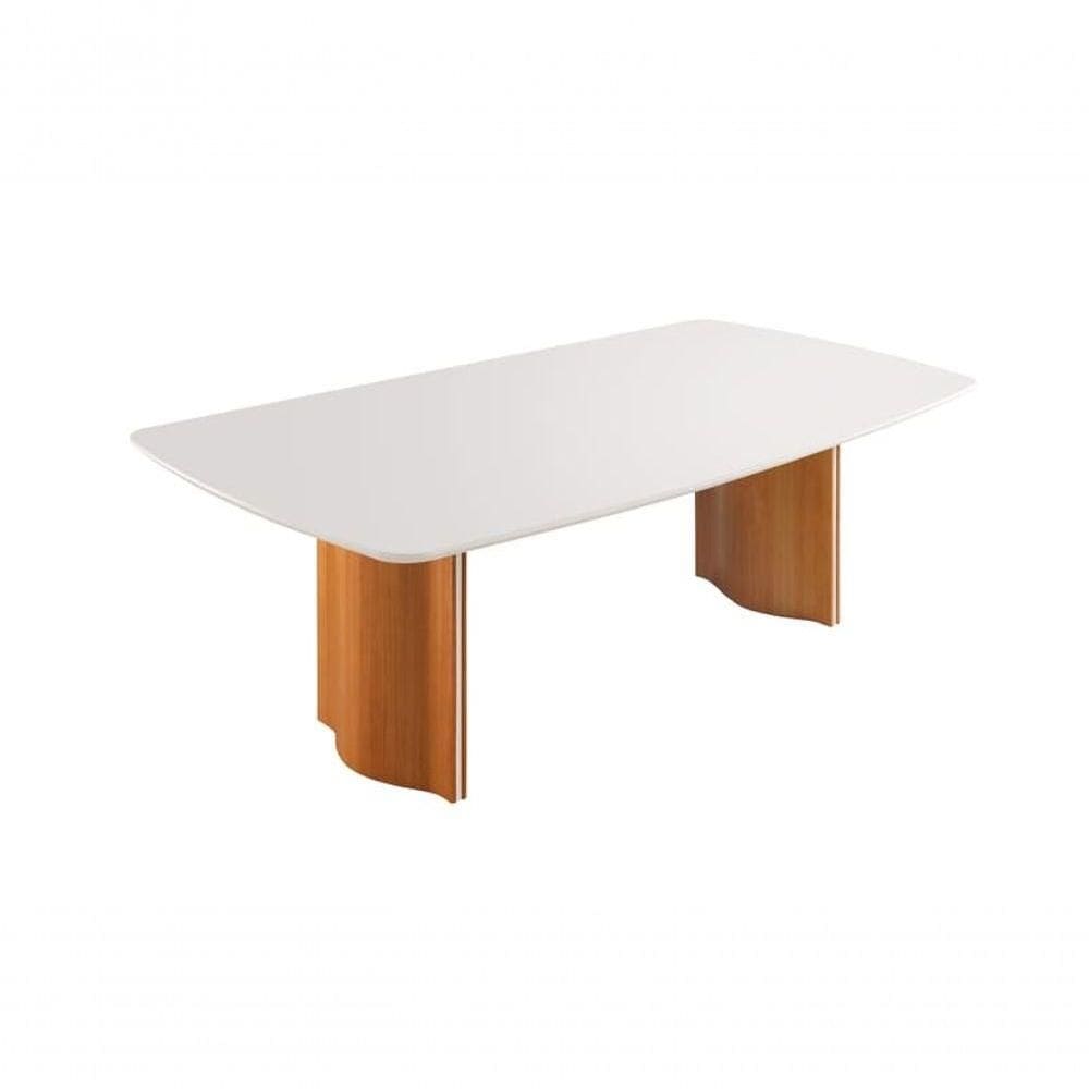 Mesa De Jantar Laminada Com Vidro 1,80x1,0m - River - Requinte Salas