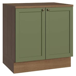 Balcão De Cozinha 80 Cm 2 Portas Rustic/verde Vik Madesa Rustic/verde