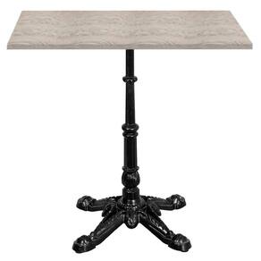 Base De Mesa Apus Em Ferro Preto 75 Cm (alt) Tampo Mdp Quadrado Castanheira 60cm (larg) X 2,5cm Alt