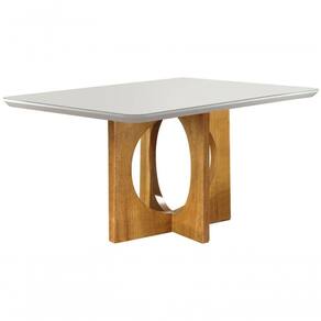 Mesa De Jantar Moderna Com Vidro - Barcelona-1,60x0,90m - Móveis Mundial