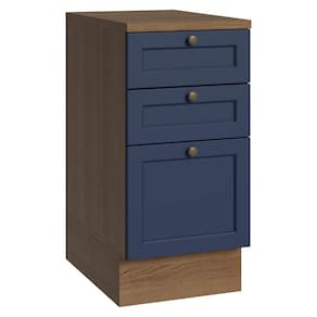 Balcão De Cozinha 40 Cm 3 Gavetas Rustic/azul Vik Madesa Rustic/azul