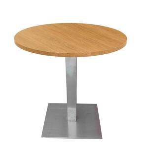 Mesa Alpha Inox 73,50 Cm (alt) Base Quadrada Tampo Mdp Redondo 70 Cm (larg) X 2,50 Cm (alt) Samba