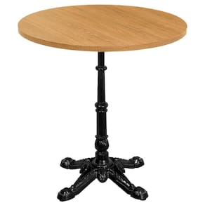 Base De Mesa Apus Em Ferro Preto 75 Cm (alt) Tampo Mdp Redondo Samba 80 Cm (larg) X 2,5 Cm (alt)